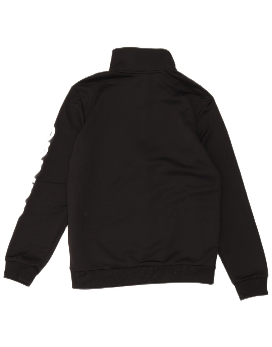 ADIDAS Boys Graphic Tracksuit Top Jacket 11-12 Years Black Polyester