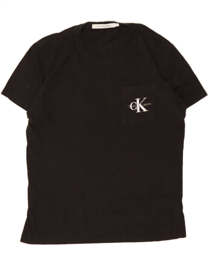 CALVIN KLEIN Mens T-Shirt Top Large Black Cotton Vintage Calvin Klein and Second-Hand Calvin Klein from Messina Hembry 