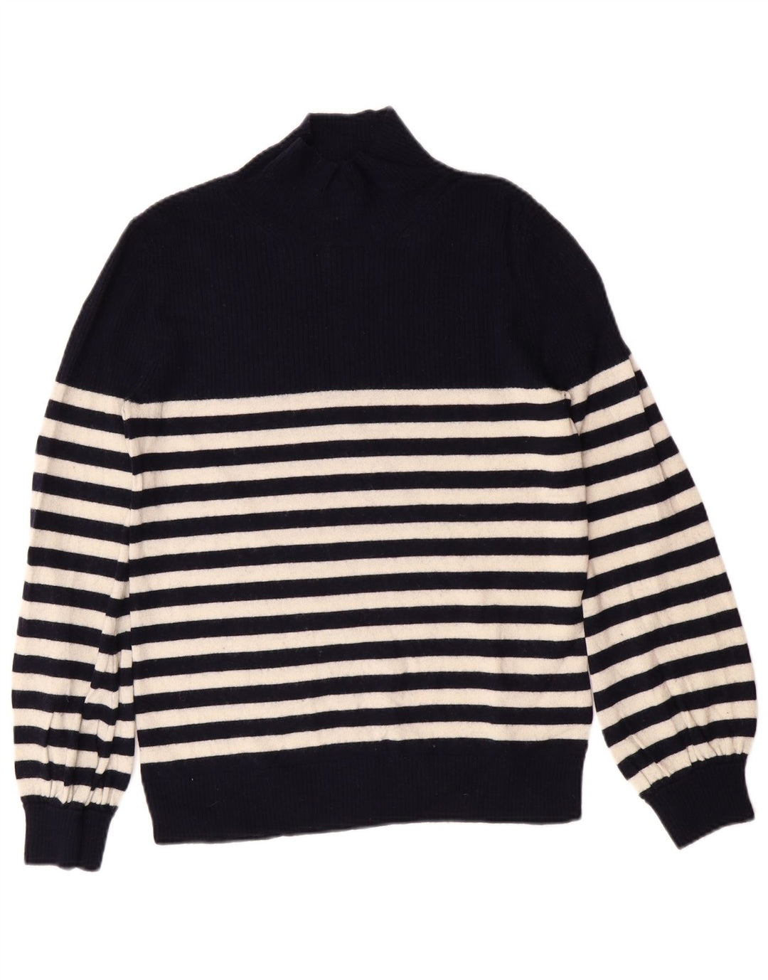 WHISTLES Pulover cu gât țestoasă pentru femei UK 10 Mic bleumarin cu dungi