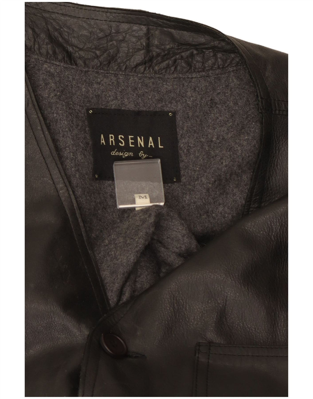 Gilet din piele pentru bărbați Arsenal UK 38 Medium Black