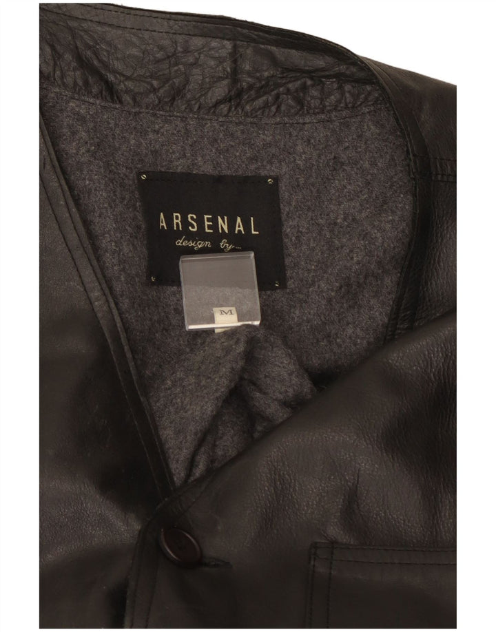 Gilet din piele pentru bărbați Arsenal UK 38 Medium Black