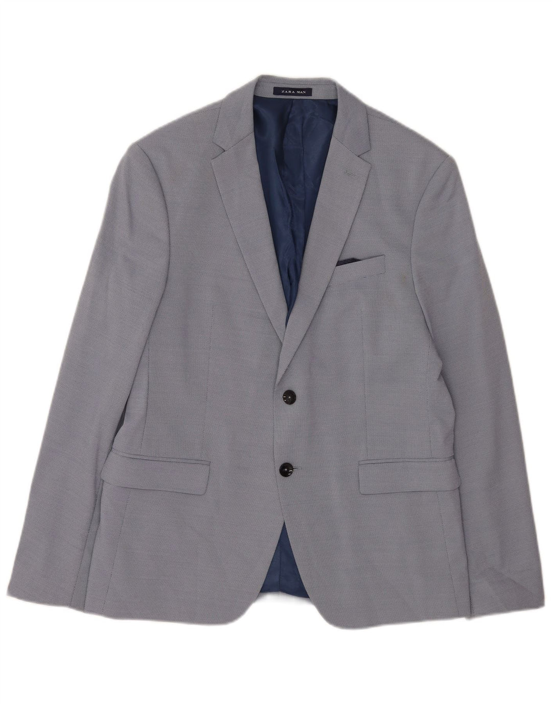 Blazer pentru bărbați Zara cu 2 nasturi EU 52 Poliester albastru mare