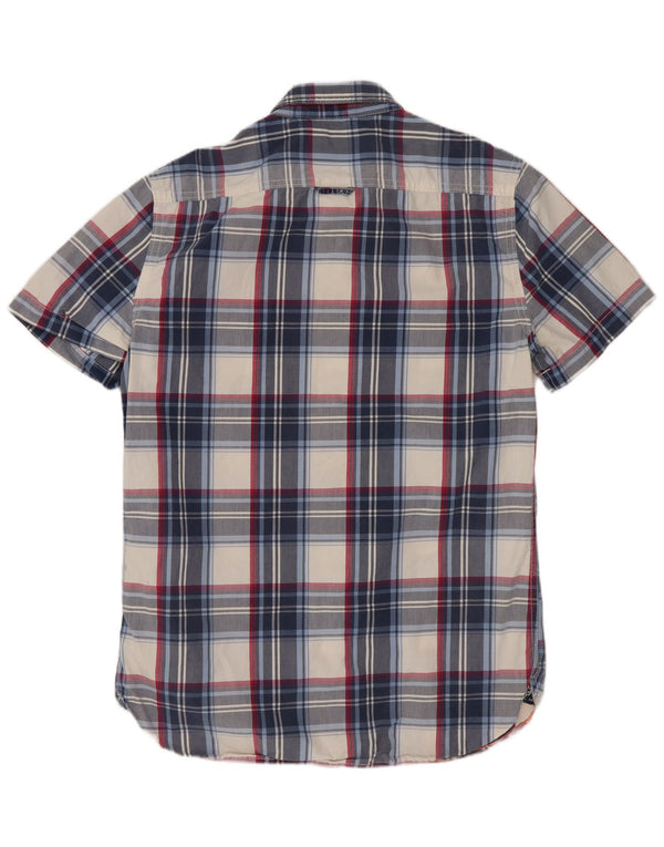 Cămașă cu mânecă scurtă pentru bărbați Superdry, carouri albastre medii