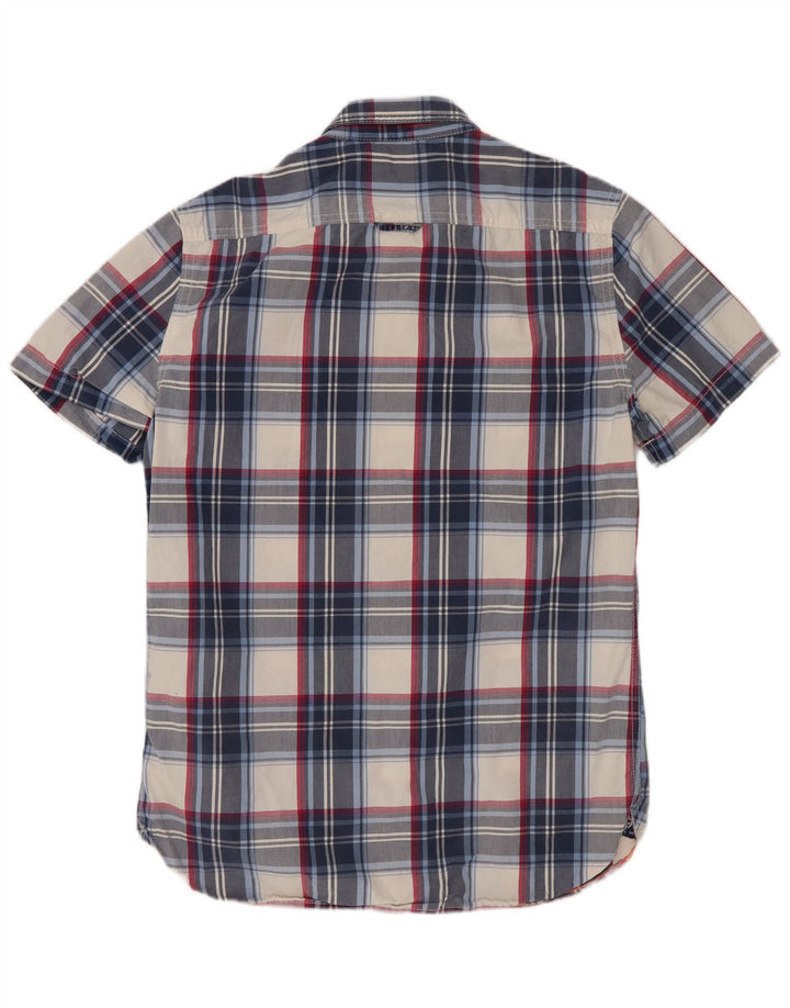 Cămașă cu mânecă scurtă pentru bărbați Superdry, carouri albastre medii