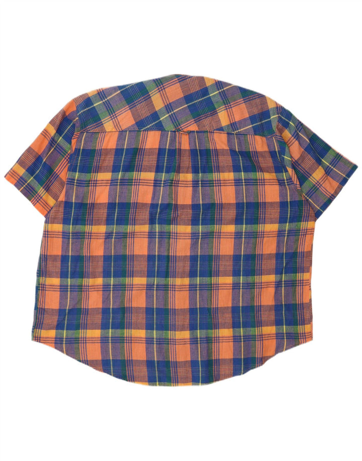 Cămașă Vintage pentru bărbați cu ajustare normală Mărimea 45/46 2XL Bumbac cu carouri multicolore