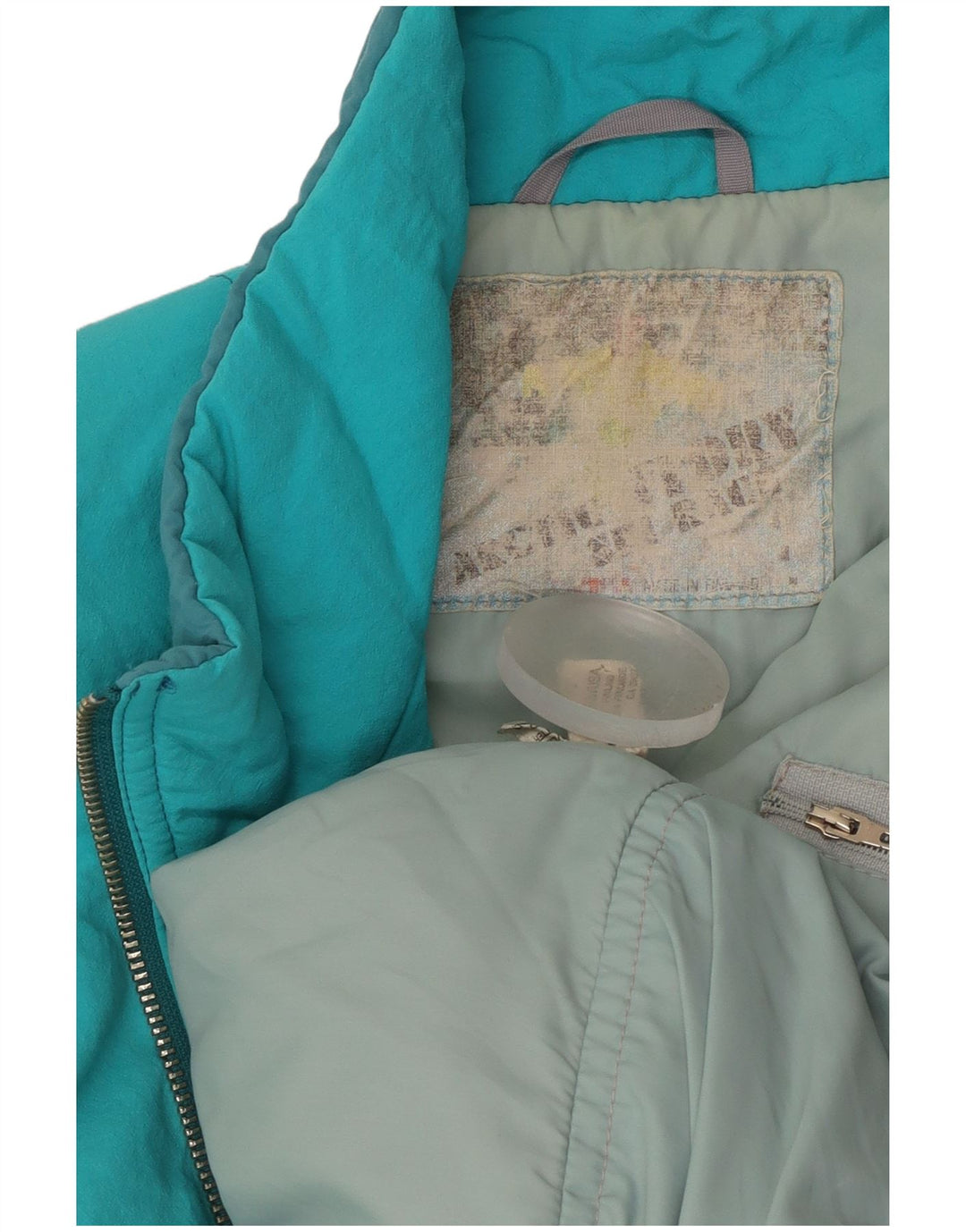 Jachetă vintage pentru bărbați UK 38 Turcoaz mediu Colorblock