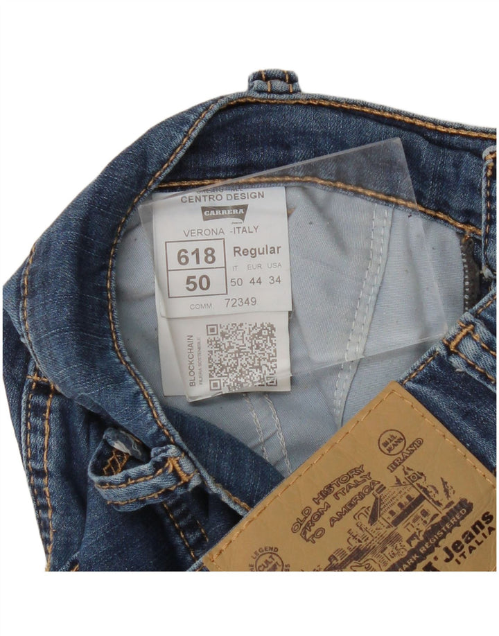 CARRERA Pantaloni scurți cargo din denim pentru bărbați W34, bumbac albastru mare