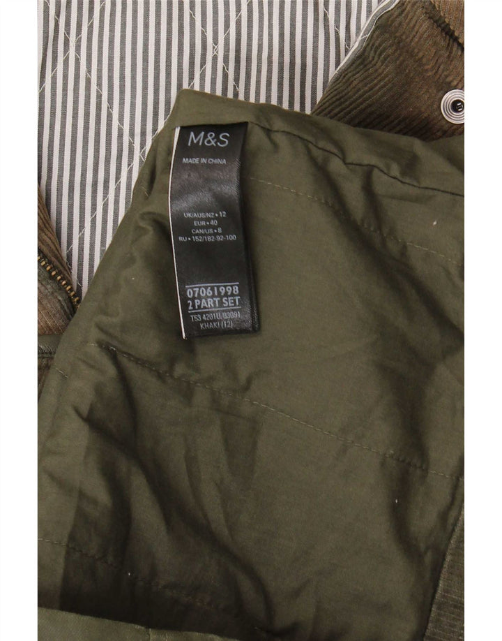 Jachetă pentru femei Marks & Spencer din bumbac cerat cu glugă, UK 12 Medium Khaki