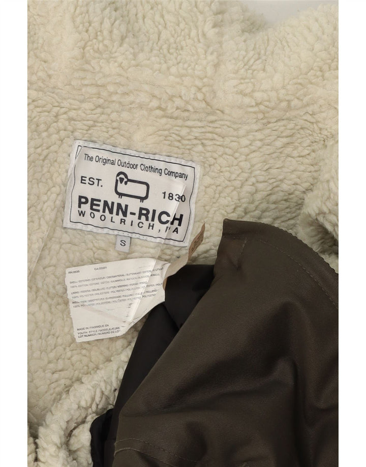 WOOLRICH Womens Oversized Hooded Parka Jacket UK 10 Small Khaki Cotton Vintage Woolrich and Second-Hand Woolrich from Messina Hembry 