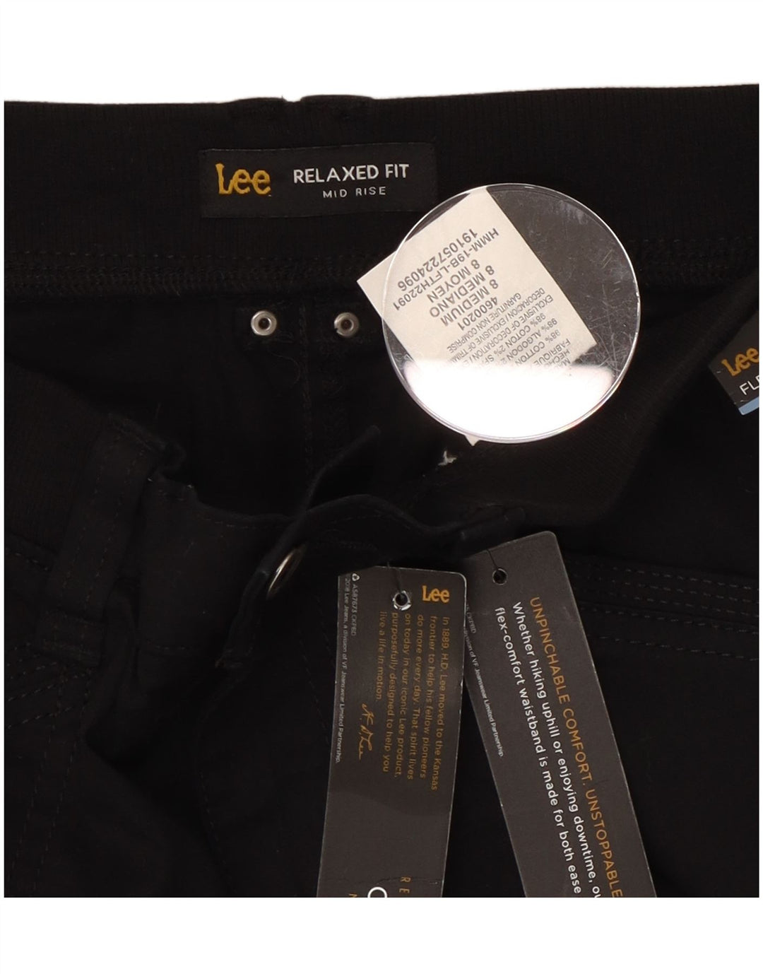 Pantaloni Capri Lee pentru femei cu talie medie relaxată US 8 Medium W30 L21 Negri