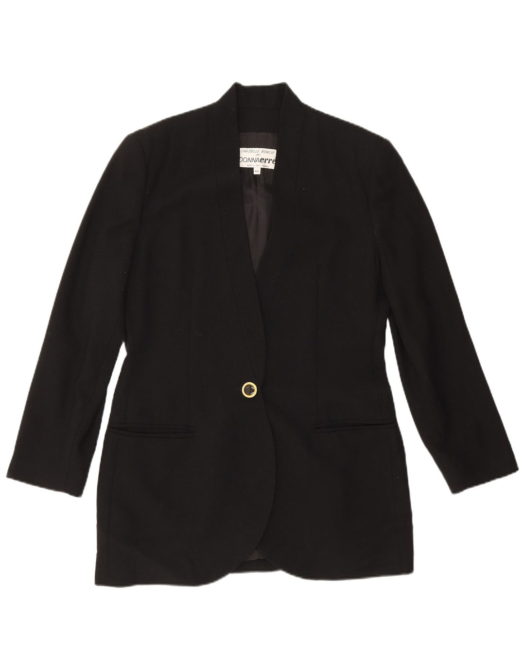 Jachetă vintage pentru femei cu 1 nasture IT 44 Medium Black