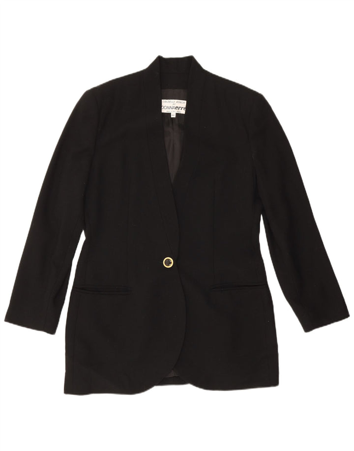 Jachetă vintage pentru femei cu 1 nasture IT 44 Medium Black