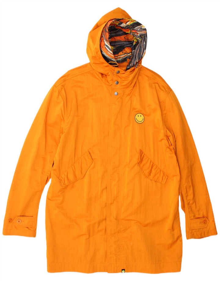 Pelernă de ploaie cu glugă pentru bărbați Pretty Green Smiley UK 40 Poliester portocaliu mare