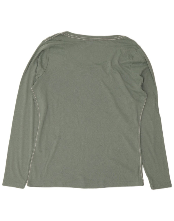 Top pentru femei Kangaroos cu mânecă lungă UK 18/20 XL bumbac verde