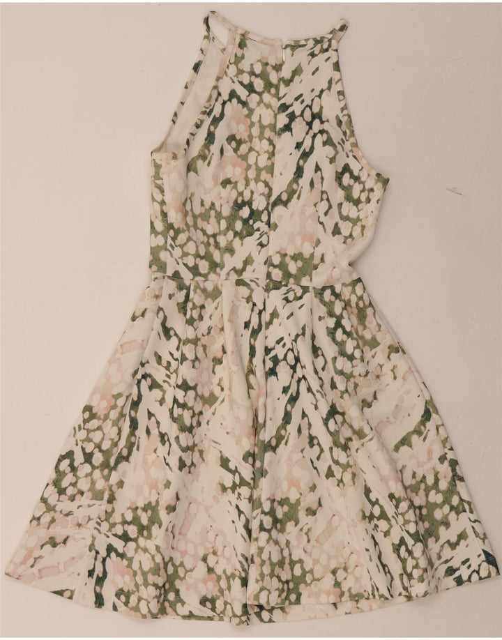 MOSSIMO Womens Halter Dress UK 10 Small White Flecked Polyester Vintage Mossimo and Second-Hand Mossimo from Messina Hembry 