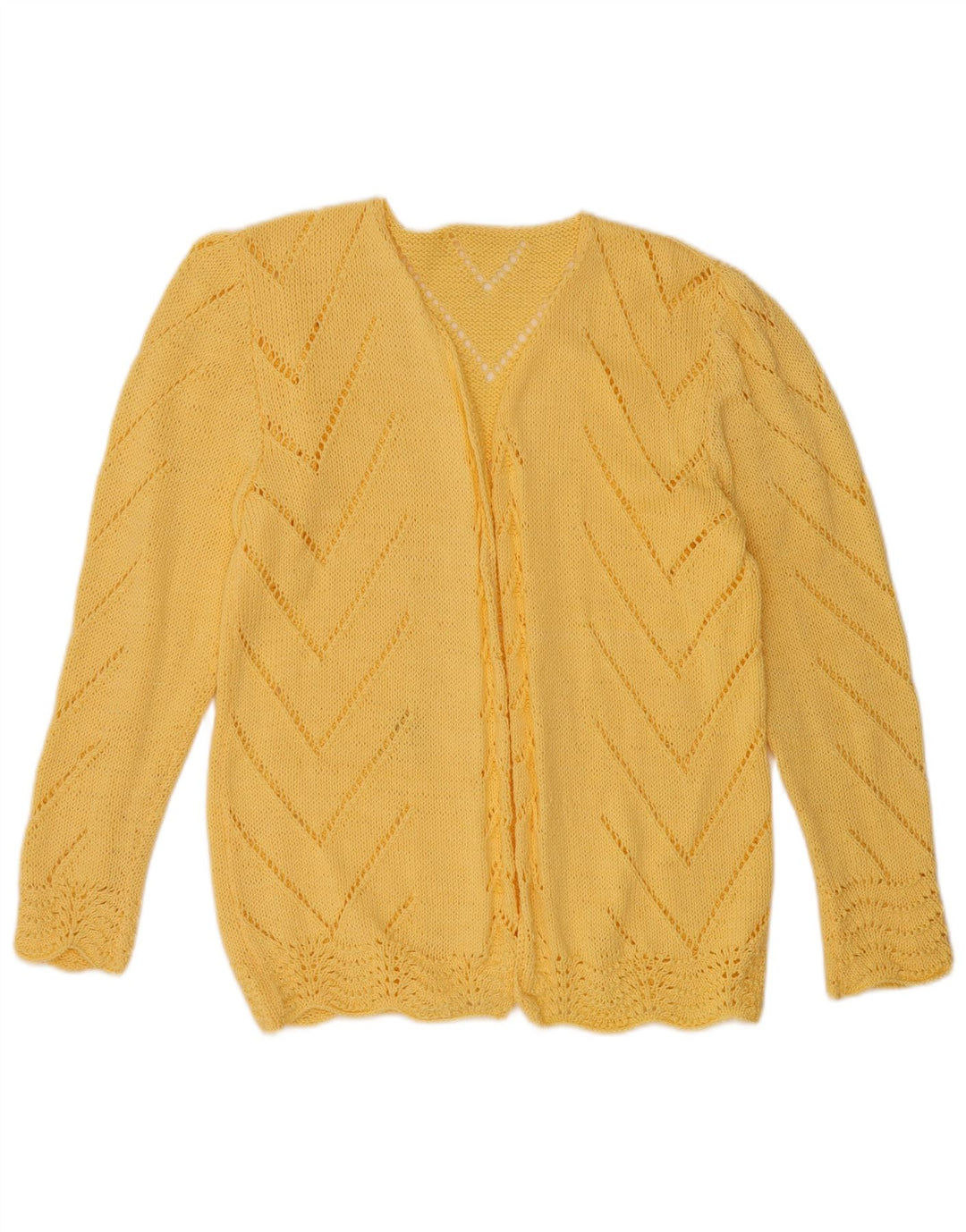 Pulover cardigan deschis pentru femei VINTAGE UK 12 Galben mediu