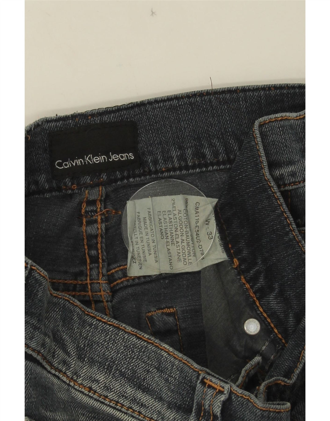Calvin Klein Blugi drepti pentru bărbați W33 L28 Bumbac albastru