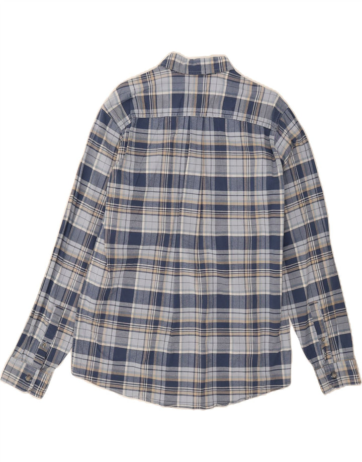 EDDIE BAUER Mens Classic Fit Flannel Shirt Medium Navy Blue Check Cotton Vintage Eddie Bauer and Second-Hand Eddie Bauer from Messina Hembry 