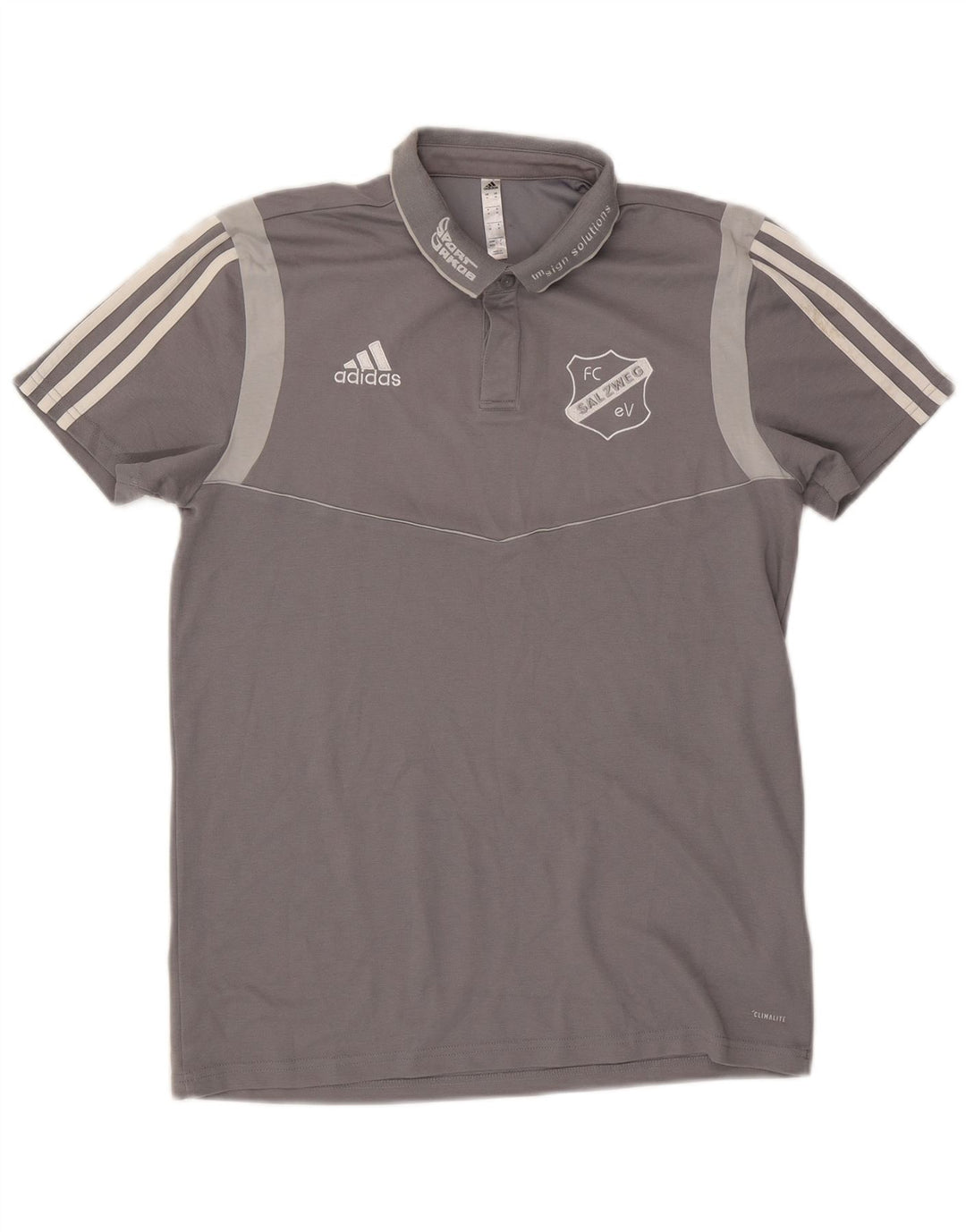 Tricou polo Adidas Climalite Graphic pentru bărbați, bumbac gri mediu