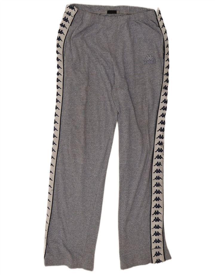 Pantaloni de trening cu grafică pentru bărbați Kappa, bumbac color bloc, gri mare