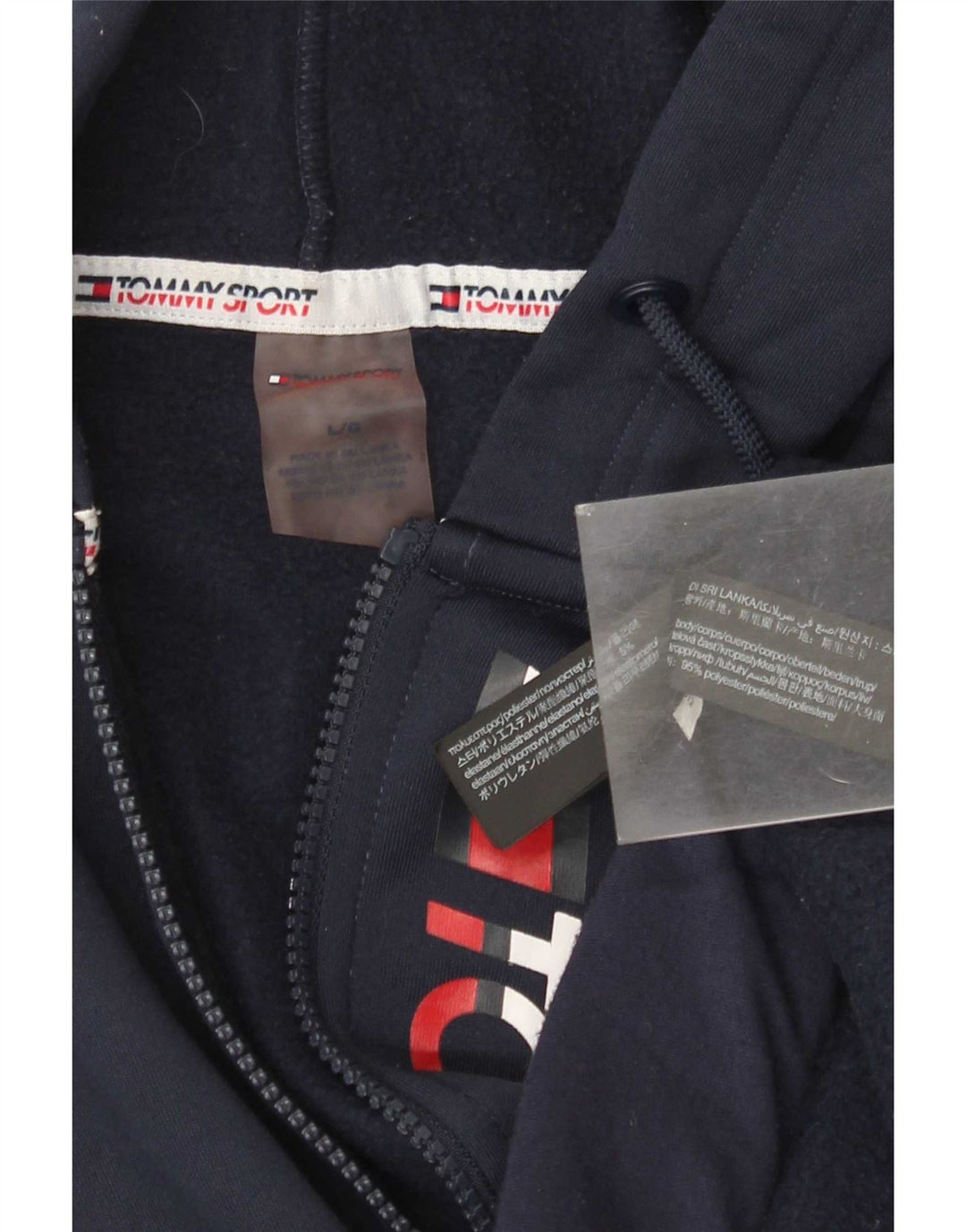 Pulover pentru bărbați Tommy Hilfiger, cu fermoar și grafic, poliester mare, albastru