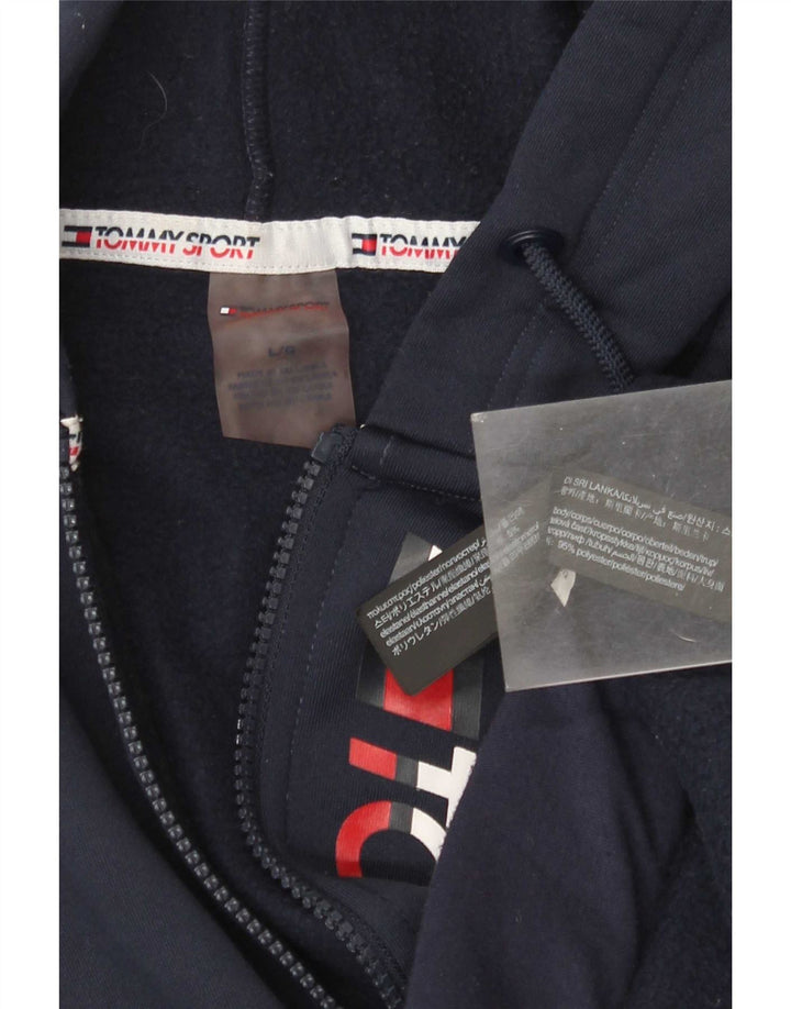 Pulover pentru bărbați Tommy Hilfiger, cu fermoar și grafic, poliester mare, albastru
