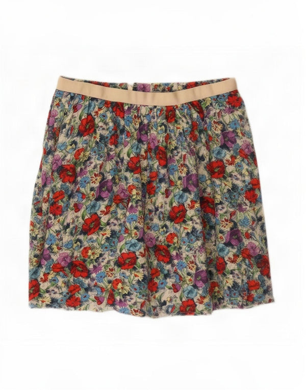 Fusta mini Topshop pentru femei UK 12 Medium W28 Multicolor Floral Viscose