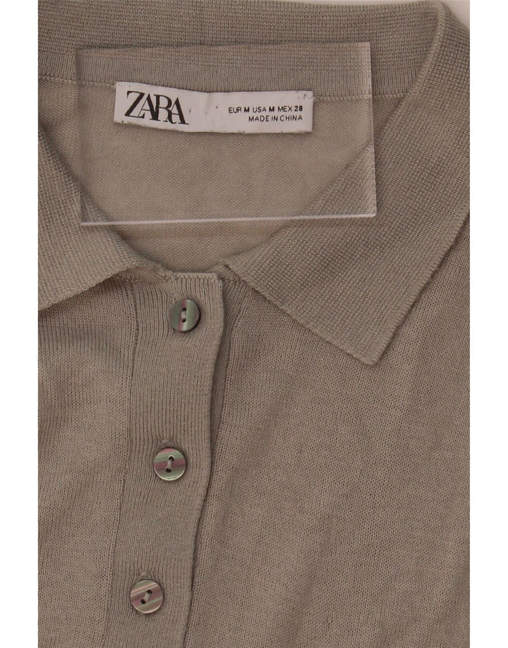 ZARA Womens Oversized Polo Neck Jumper Sweater UK 14 Medium Grey Vintage Zara and Second-Hand Zara from Messina Hembry 