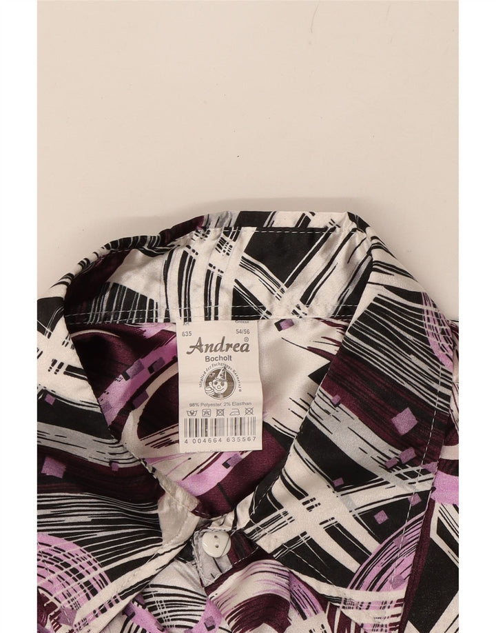VINTAGE Mens Abstract Pattern Shirt IT 54/56 XL Purple Polyester Vintage Vintage and Second-Hand Vintage from Messina Hembry 