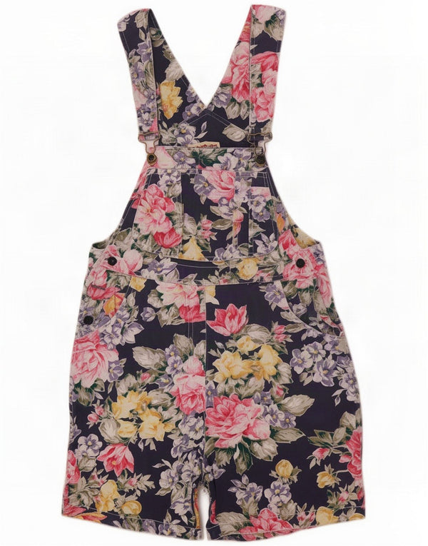 Express Salopete scurte pentru femei UK 10 Small W28 Bleumarin Floral