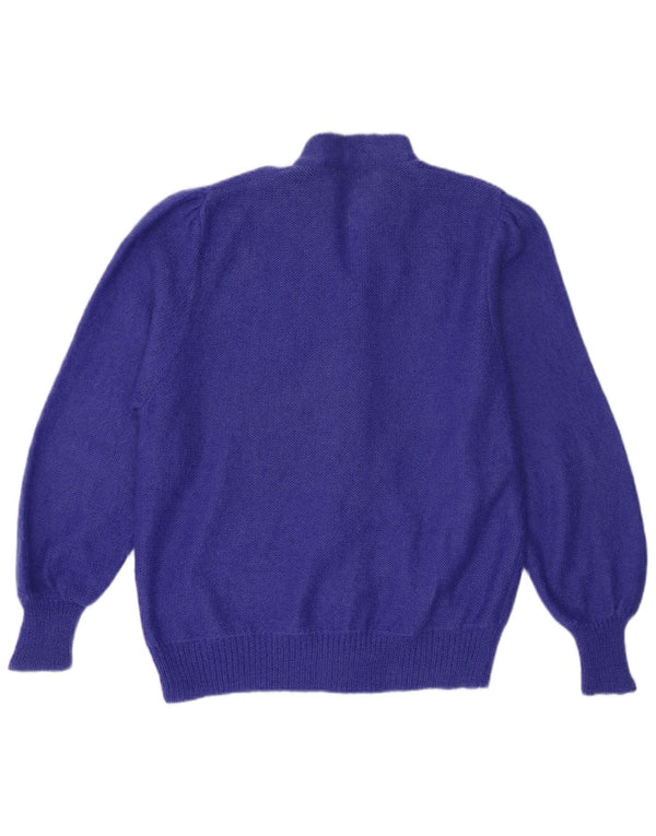 Pulover Cardigan Vintage pentru Damă UK 18 XL Violet Floral