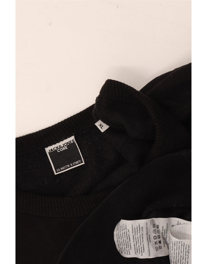 JACK & JONES Hanorac pentru bărbați Pulover XL Bumbac negru