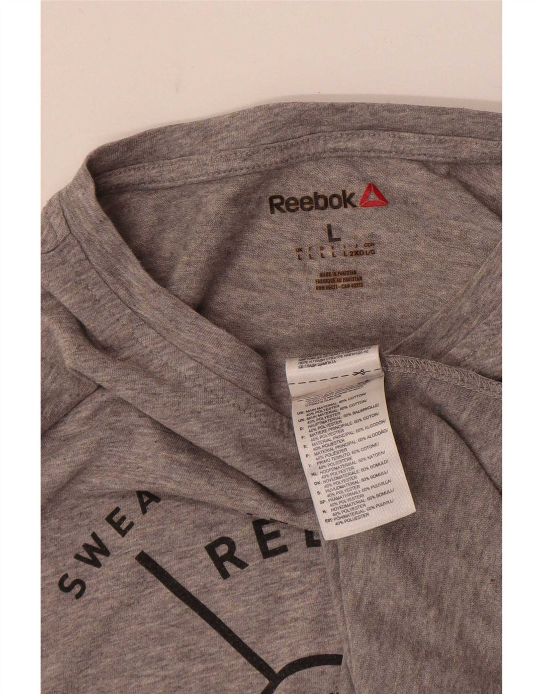 Tricou grafic Reebok pentru bărbați Top mare din bumbac gri