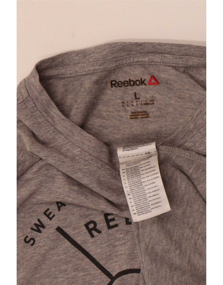 Tricou grafic Reebok pentru bărbați Top mare din bumbac gri