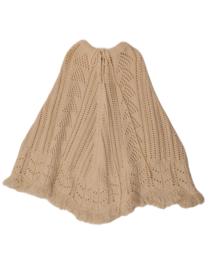 Jumper Poncho Sisley pentru damă, mărime unică, din lână albă