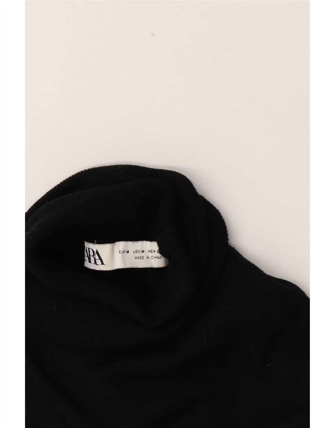 Pulover pentru femei cu gât rulat Zara UK 12 Medium Negru