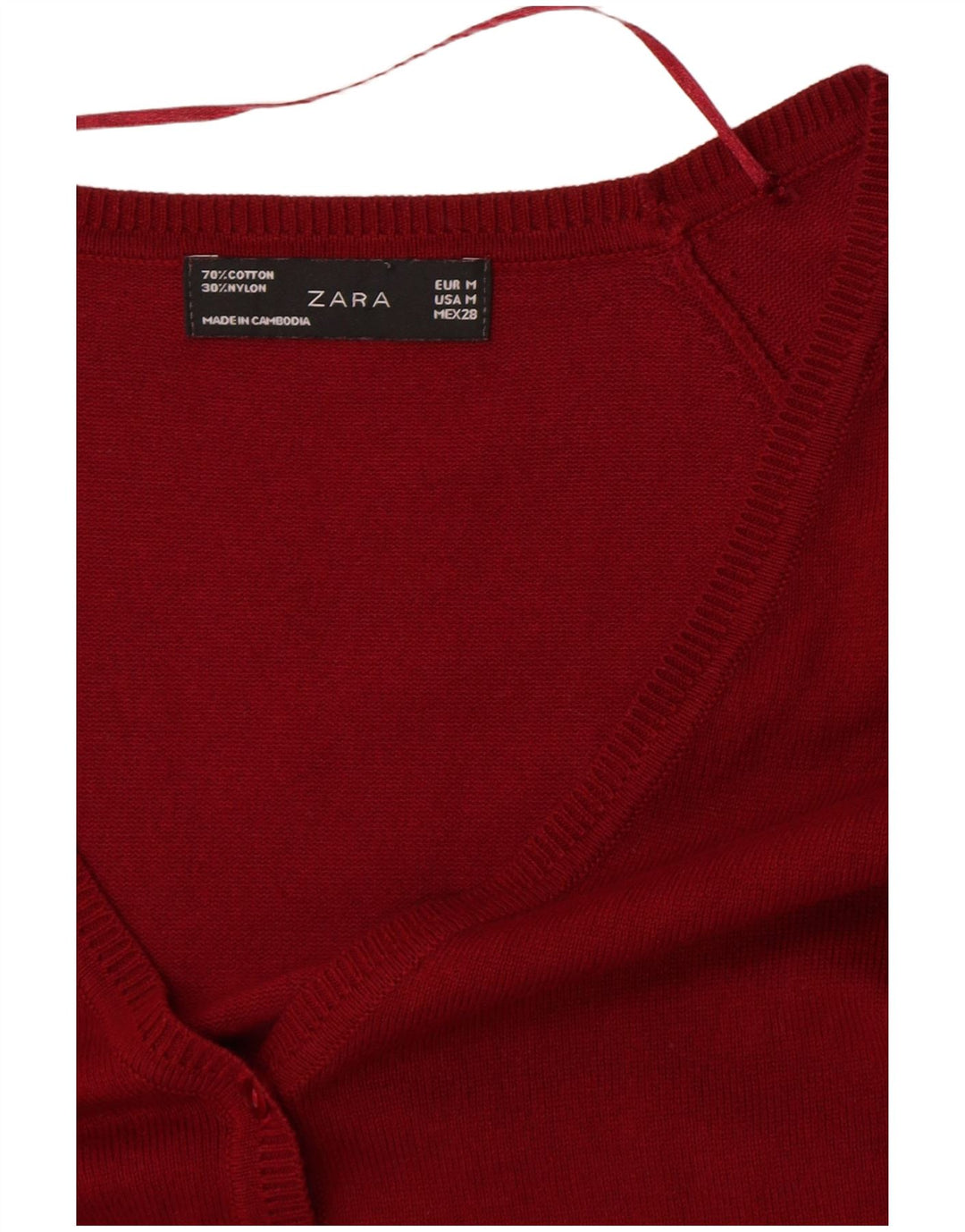 Pulover cardigan pentru femei Zara, bumbac roșu mediu