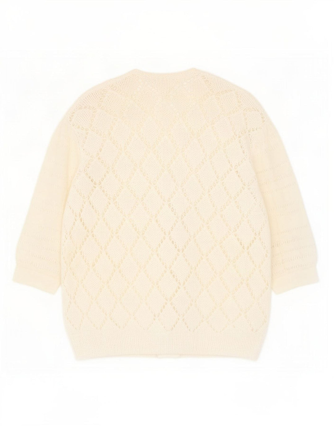 Pulover cardigan Vintage pentru femei See Through UK 14 Medium White Flecked