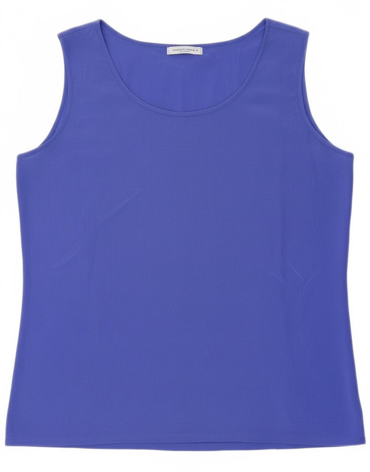 Vestă Vintage pentru femei See Through Vest UK 8 Small Blue Silk