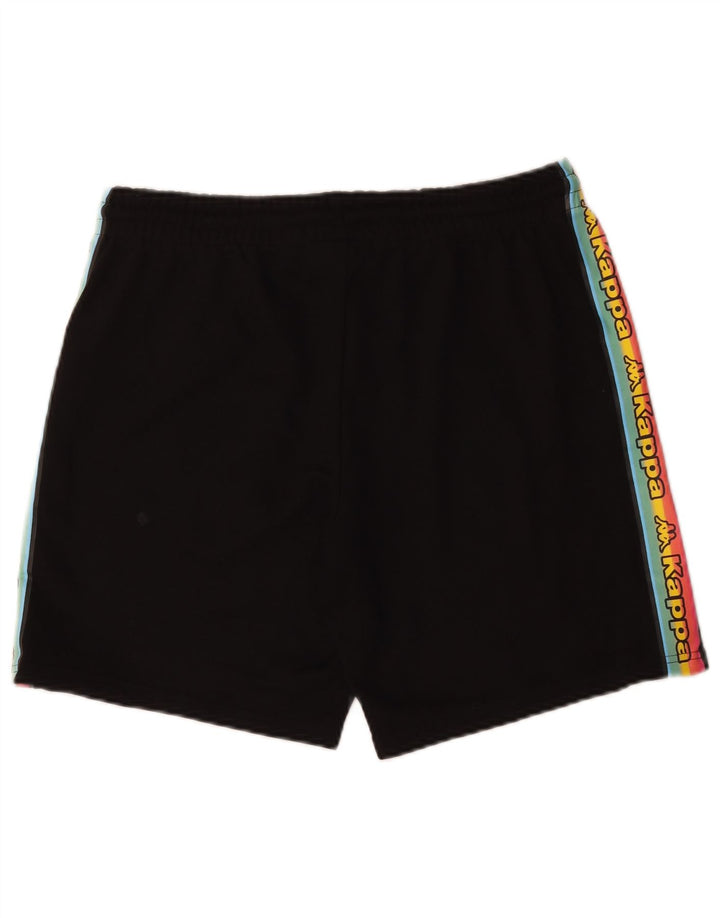 Pantaloni scurți de sport grafic Kappa pentru bărbați, bumbac color bloc negru mediu
