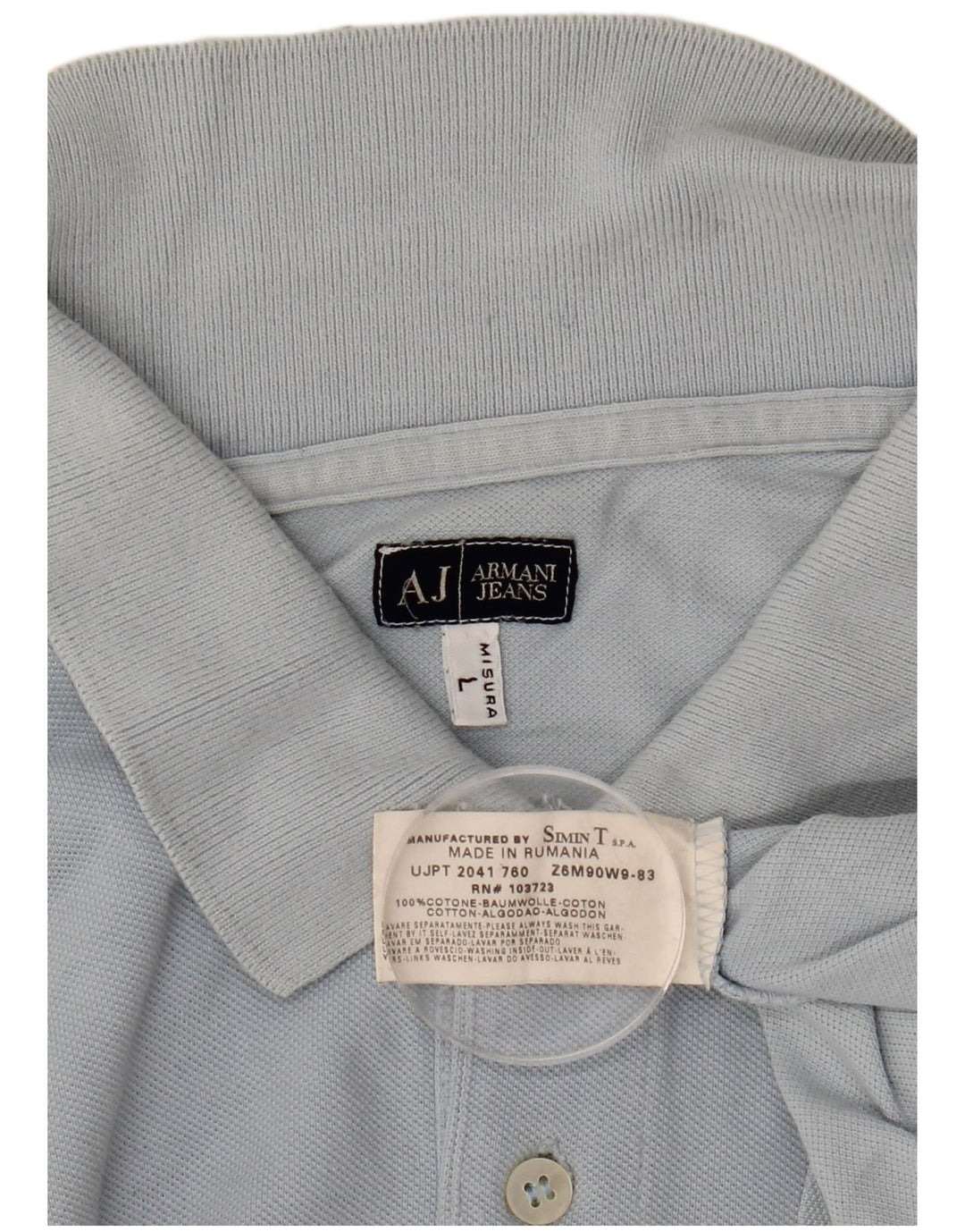 Tricou polo Armani pentru bărbați, mare, albastru, bumbac