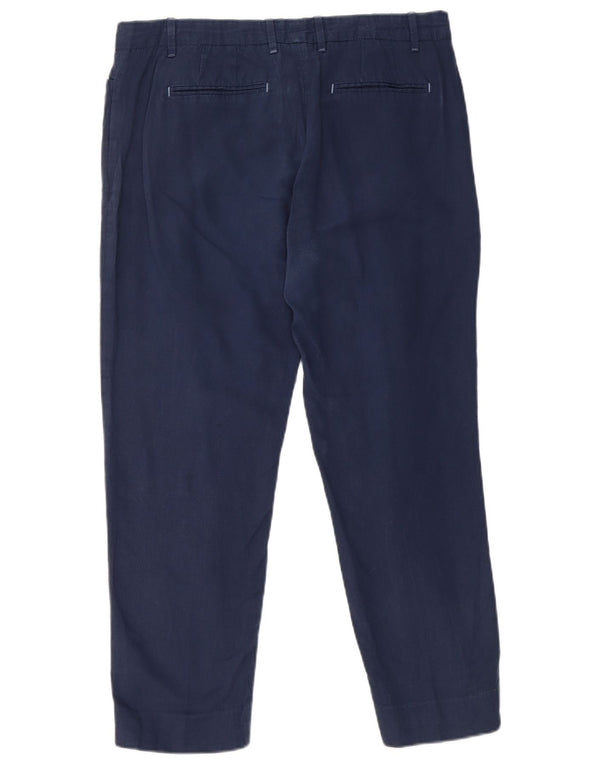 Pantaloni tăiați pentru femei Gap UK 12 Medium L32 L25 Bumbac bleumarin