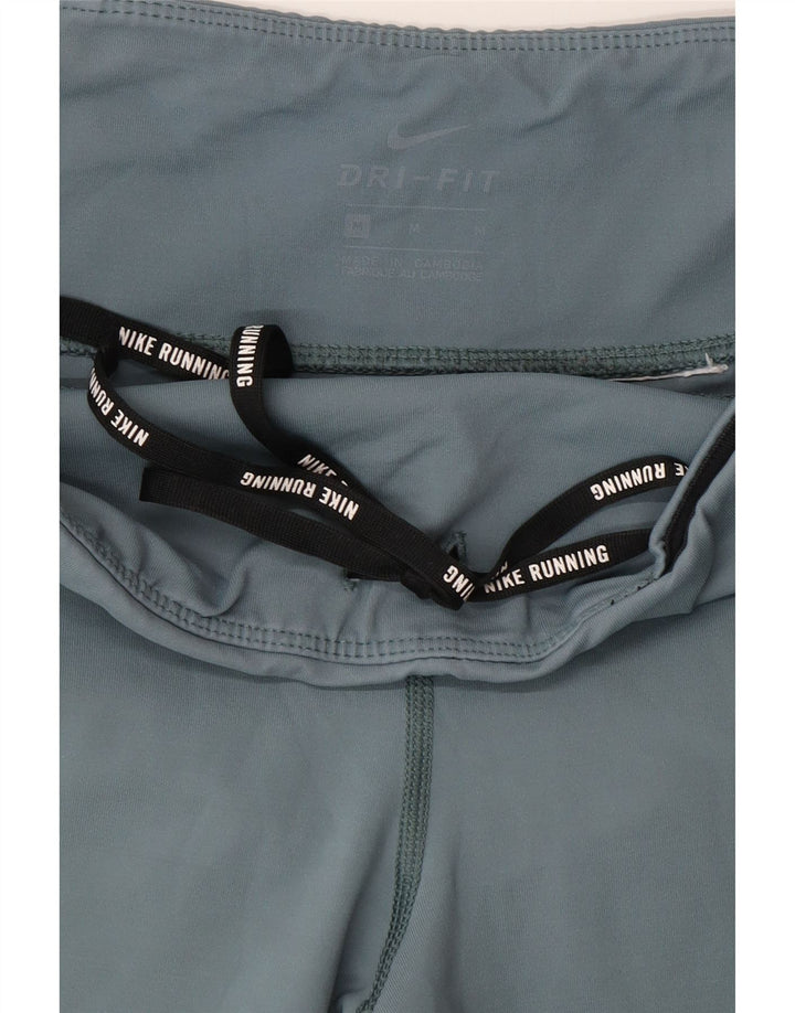 Leggings capri Nike Dri Fit pentru femei UK 12, bumbac albastru mediu