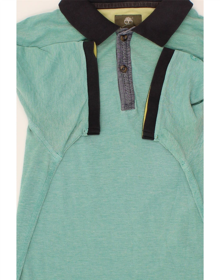 TIMBERLAND Mens Earthkeepers Slim Fit Polo Shirt Medium Turquoise Vintage Timberland and Second-Hand Timberland from Messina Hembry 