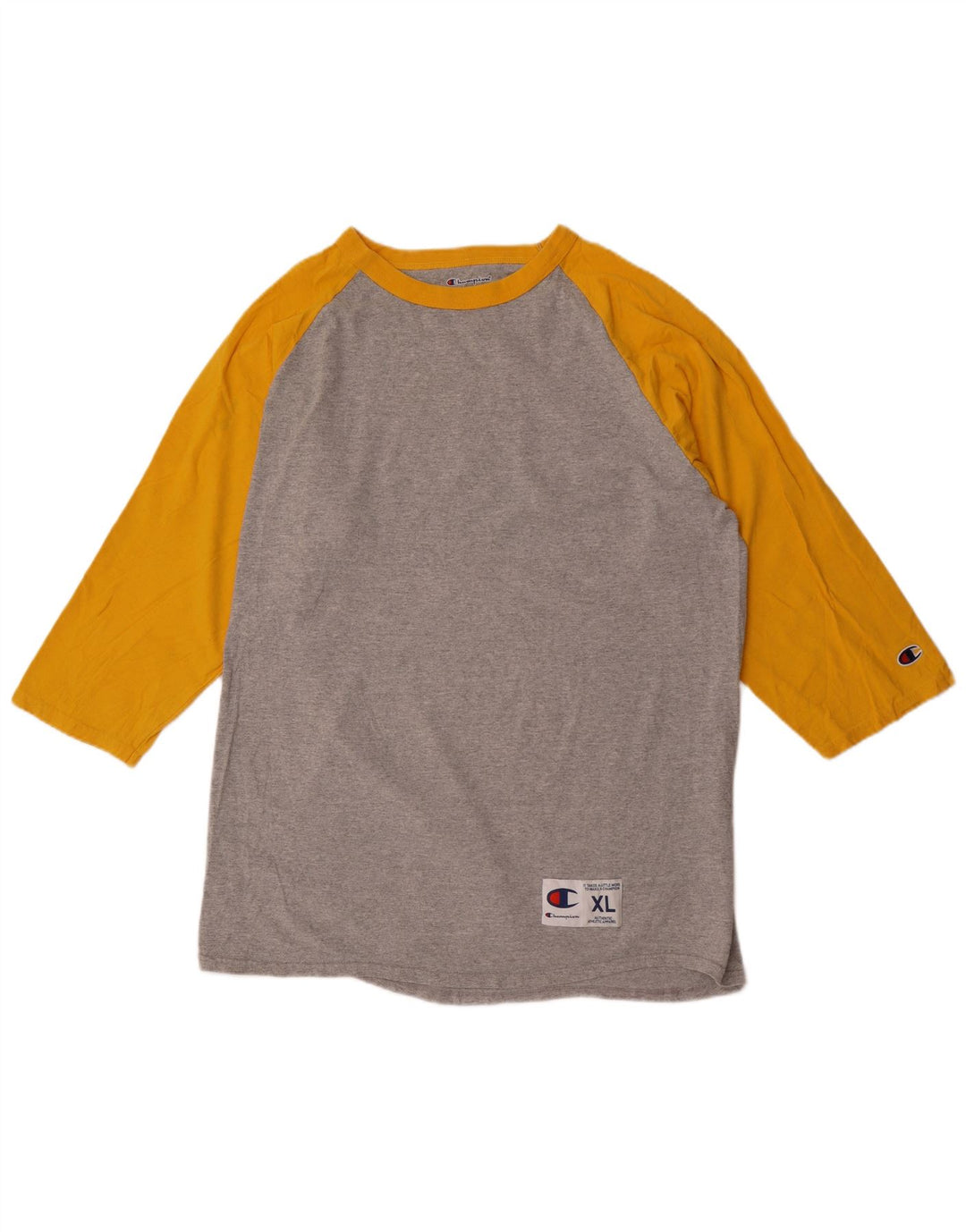 CHAMPION Top pentru bărbați cu mânecă lungă, XL, gri din bumbac color bloc