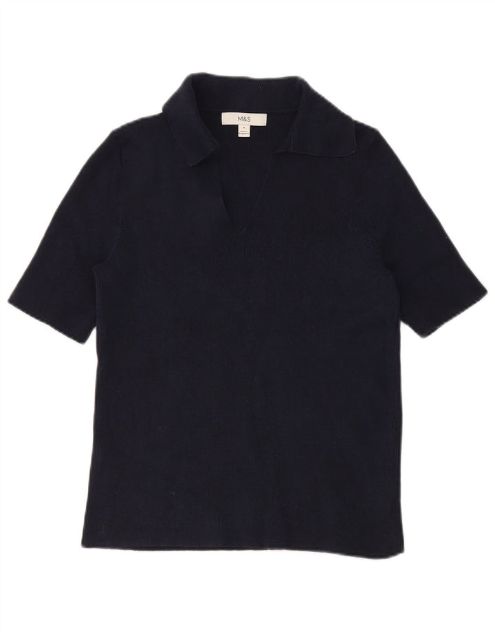 Tricou polo pentru femei Marks & Spencer UK 12 Medium bleumarin Bumbac