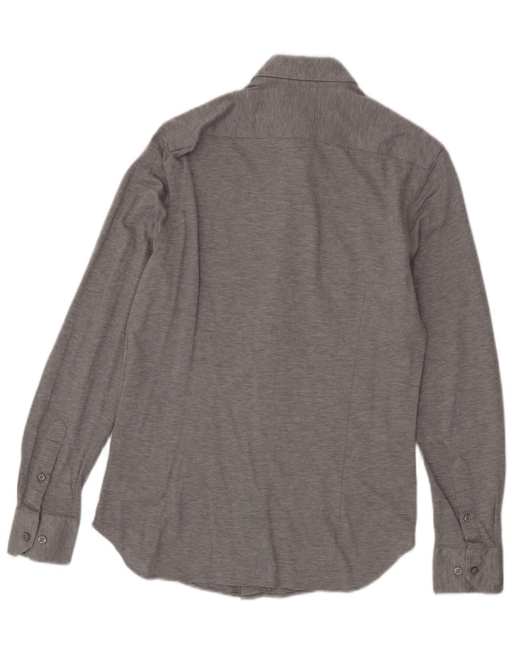 Cămașă Massimo Dutti pentru bărbați, bumbac gri mic