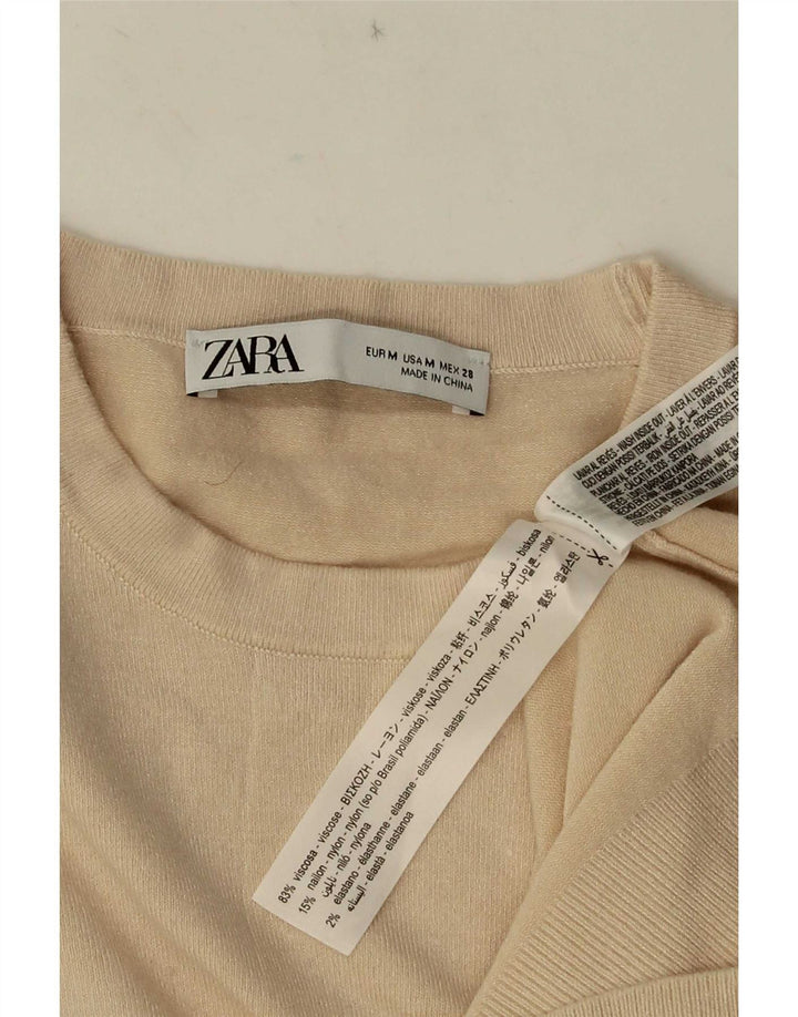 Pulover pentru damă Zara, cu gât turnut, UK 12, viscoză, bej mediu