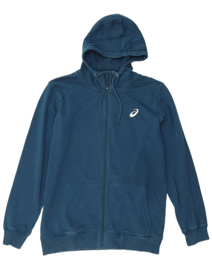 Pulover Asics pentru bărbați, cu fermoar, bumbac, albastru mare