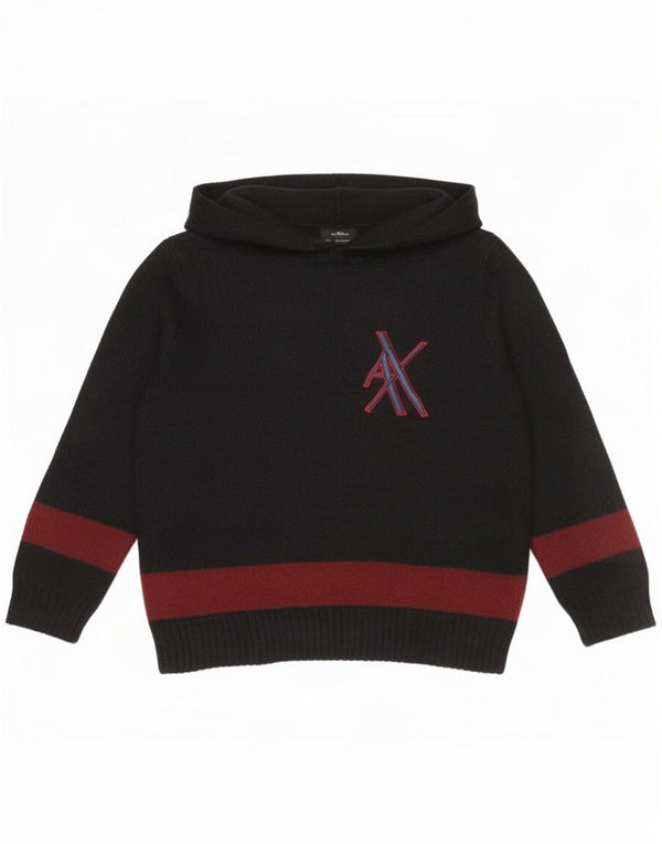 pulover cu glugă pentru bărbați Armani Exchange, mare, negru, bloc de culoare